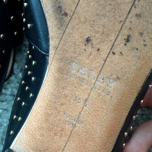 Bally Women's Studded Leather Mules Loafers Size 36 | Gold Buckle | Retail $695 - Picture 5 of 8